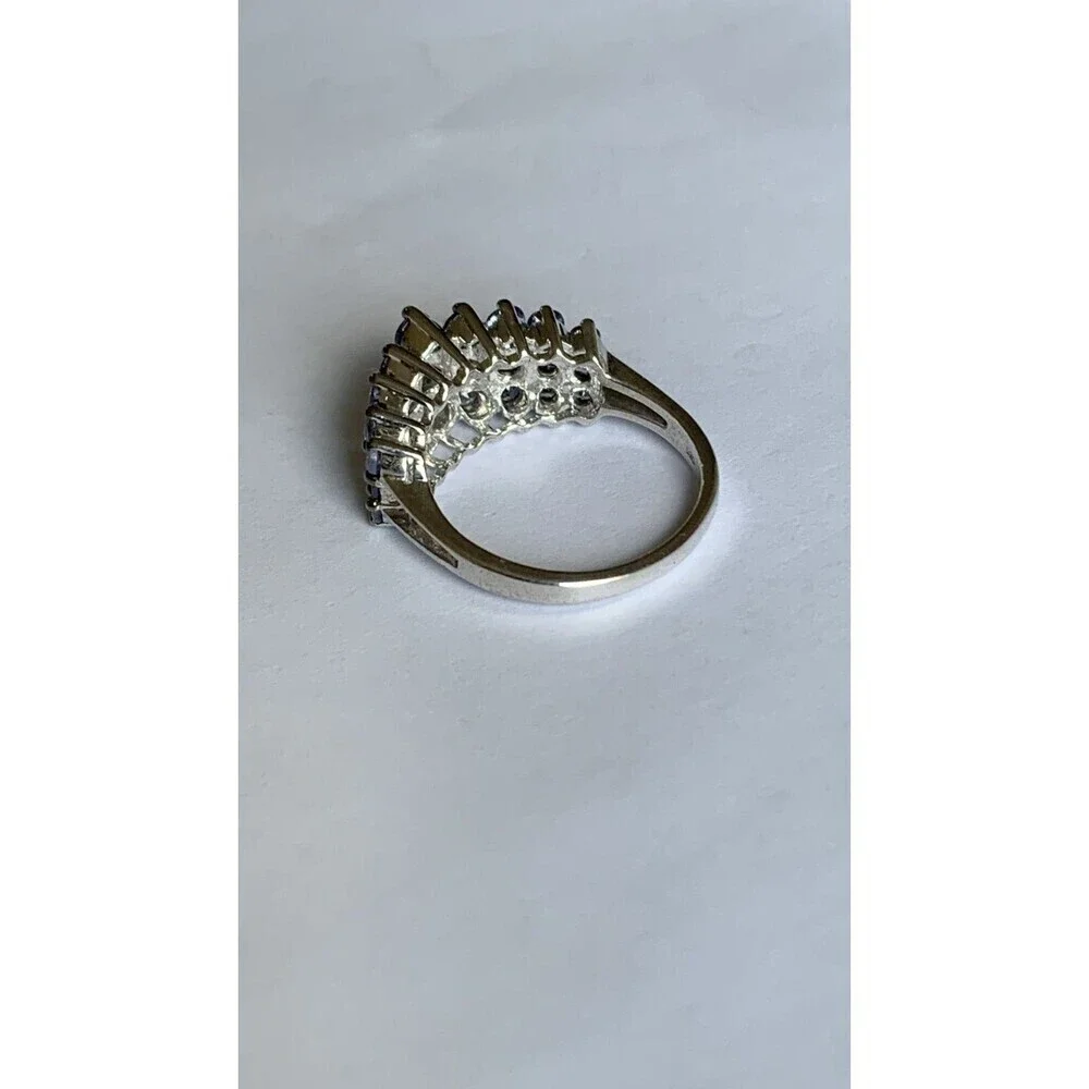 Purple Pyramid Ring Size 7 - 1.6 ct Lolite Rhodium Plated .925 Sterling Silver